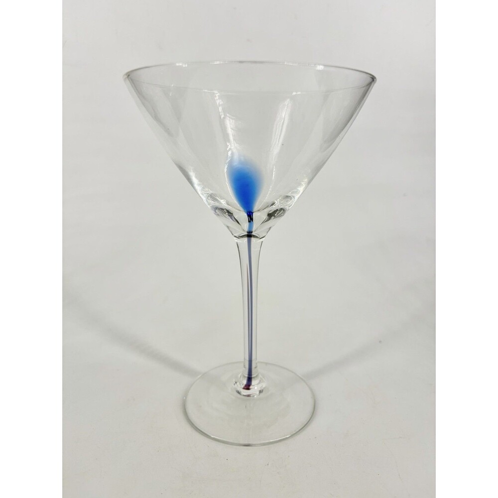 Artland Martini Glasses Teardrop Drip Clear With Filament Drop